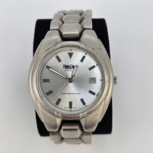 Massimo Men's Watch 37MM Gray‎ Dial Date Gray Bracelet Band 6" New Battery